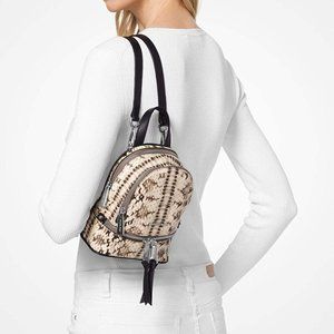 NWT Michael Kors Mini Rhea Leather Backpack